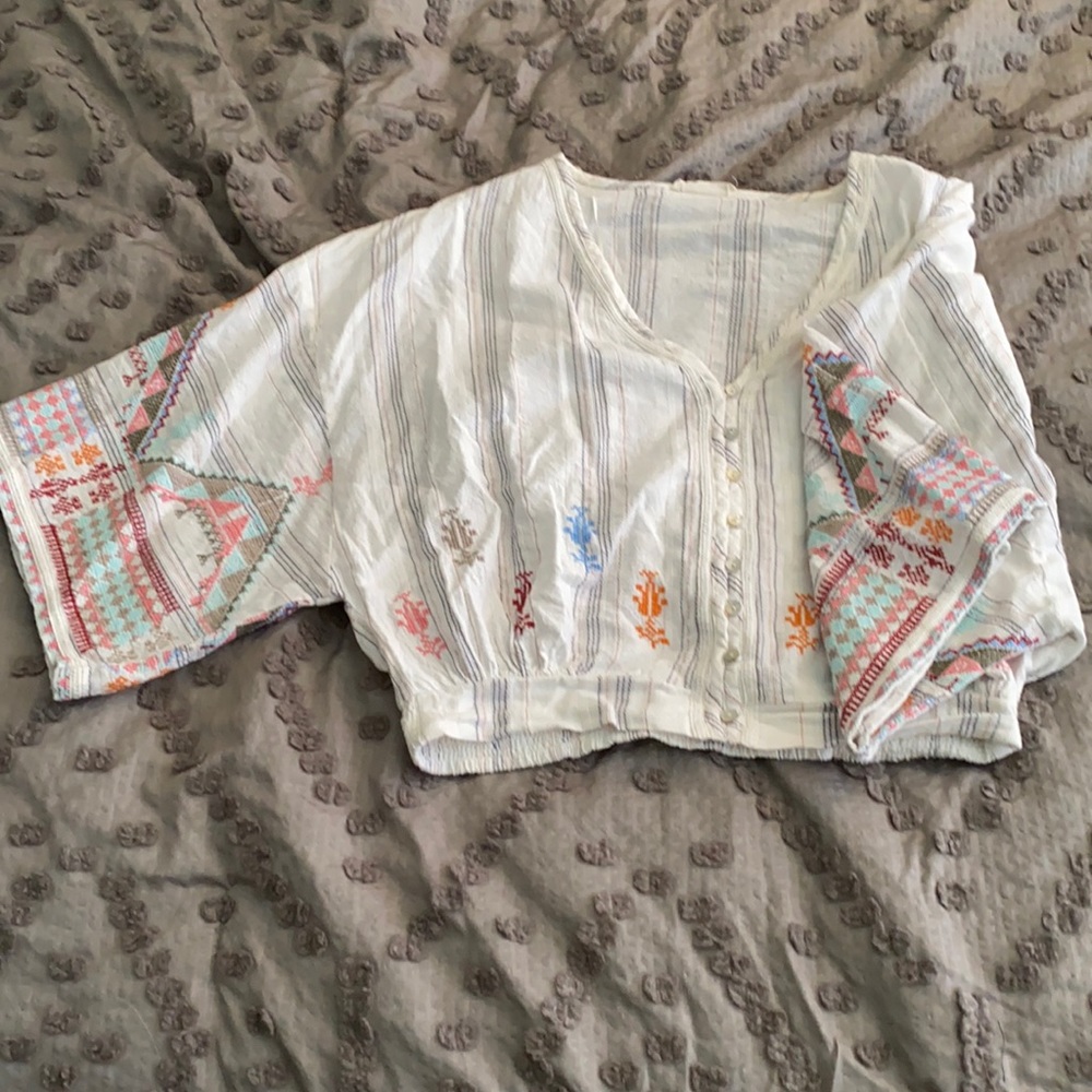 Embroidered crop top